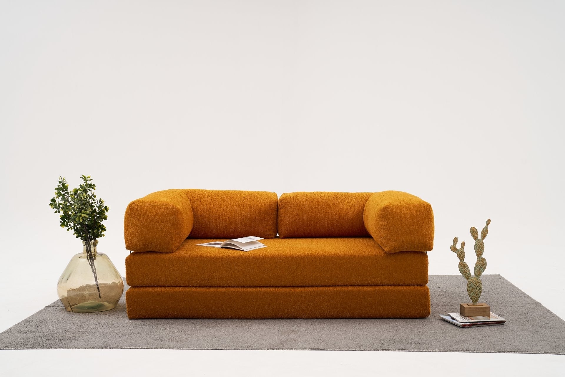 Sofá de 3 Lugares Comfort – Laranja – 190x75x95 cm | Tribo Home