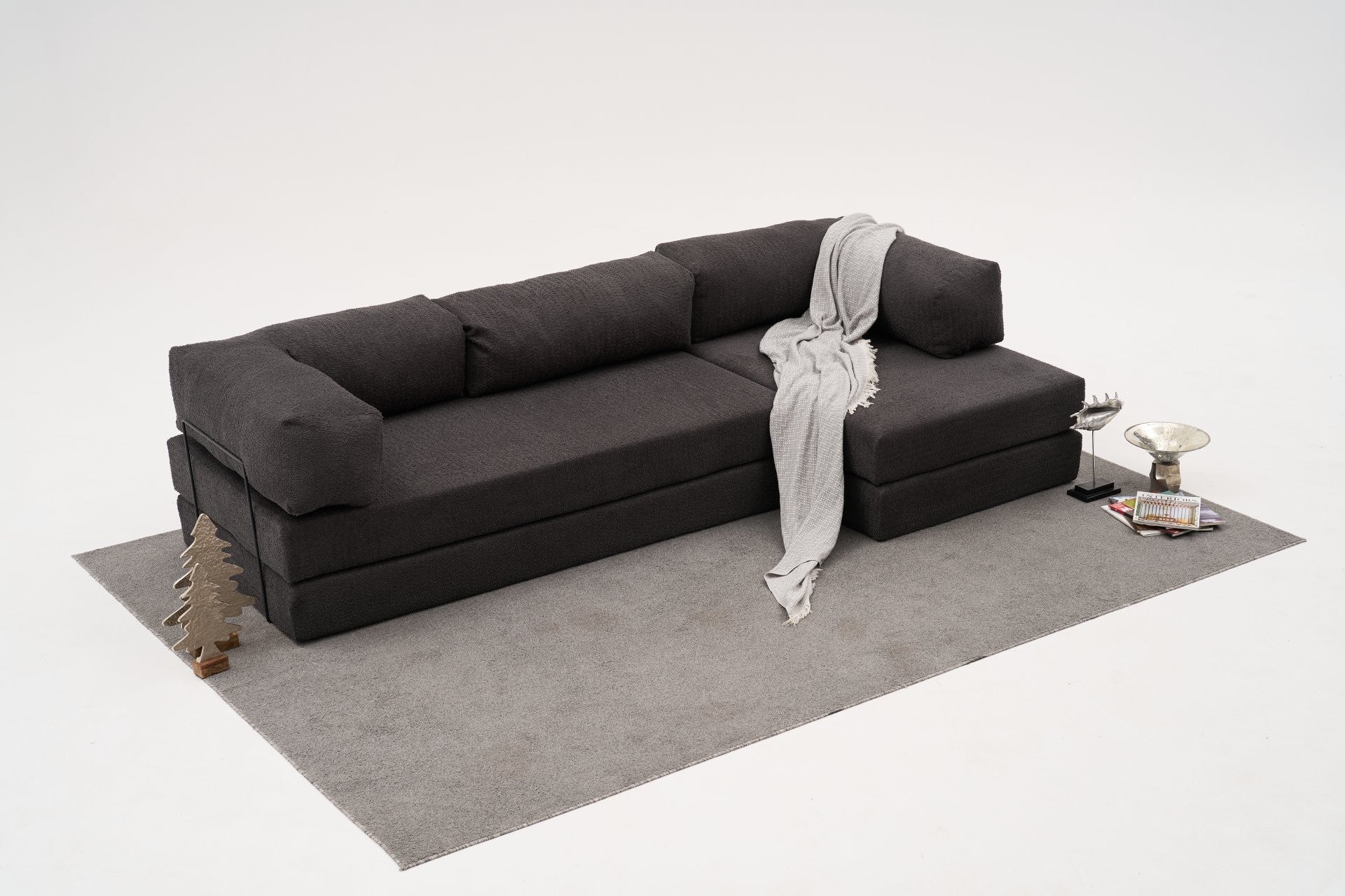 Sofá de Canto Comfort – Antracite – 290x75x95 cm | Tribo Home