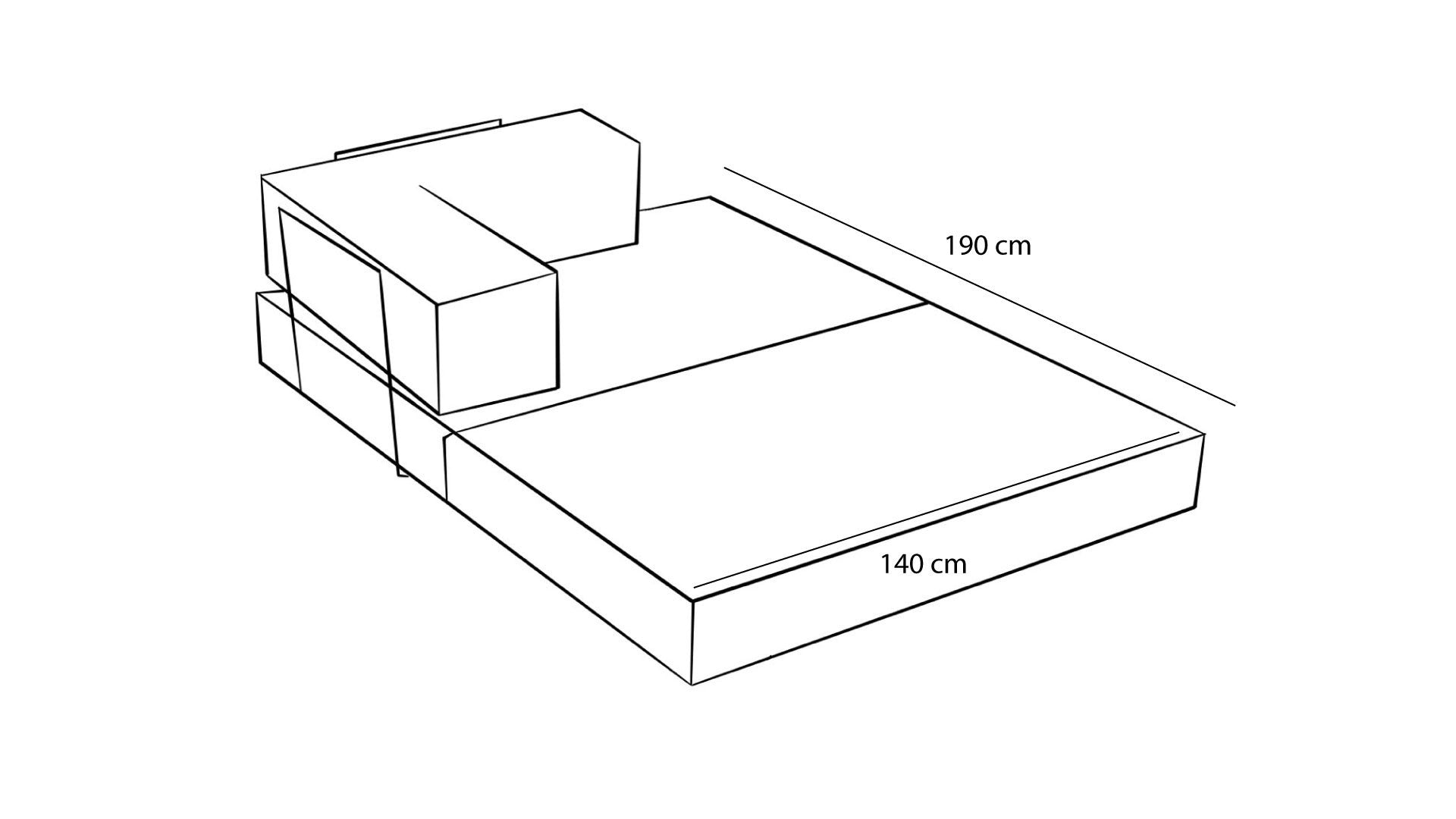 Sofá de Canto Comfort – 290x75x95 cm – Cinzento – Tecido 100% Chenille