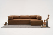 Sofá de Canto Comfort – Castanho – 290x75x95 cm | Tribo Home