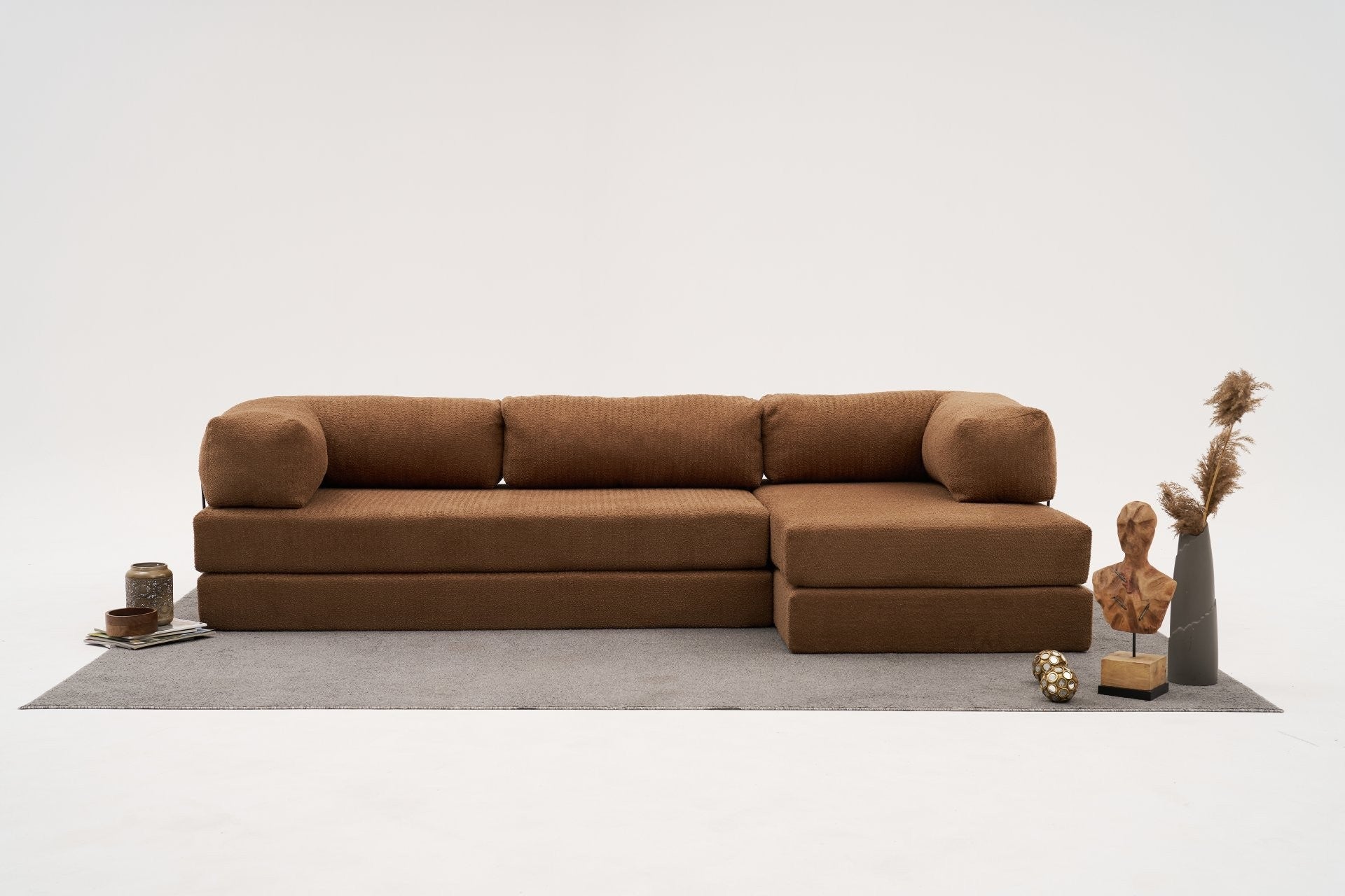 Sofá de Canto Comfort – Castanho – 290x75x95 cm | Tribo Home
