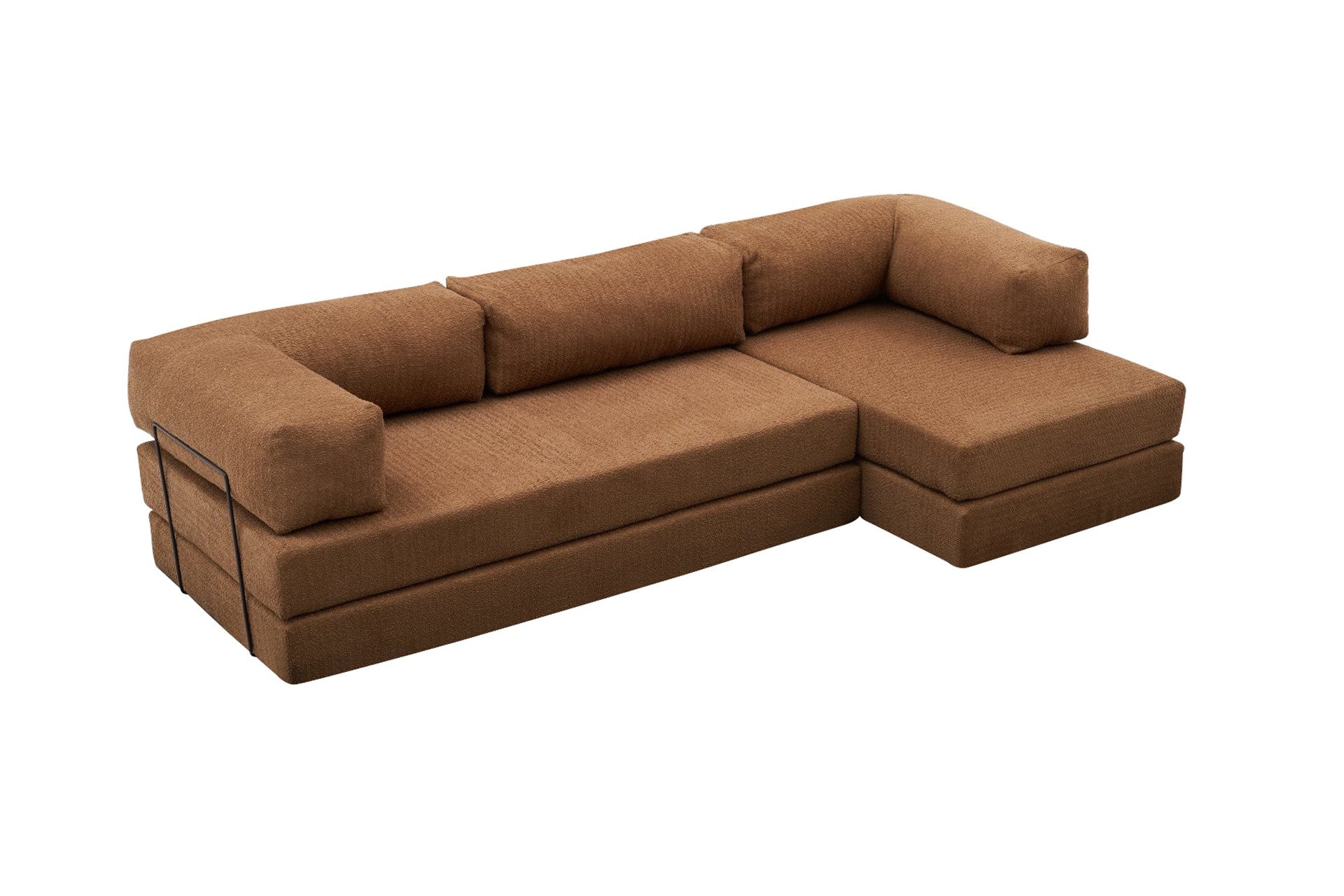 Sofá de Canto Comfort – Castanho – 290x75x95 cm | Tribo Home