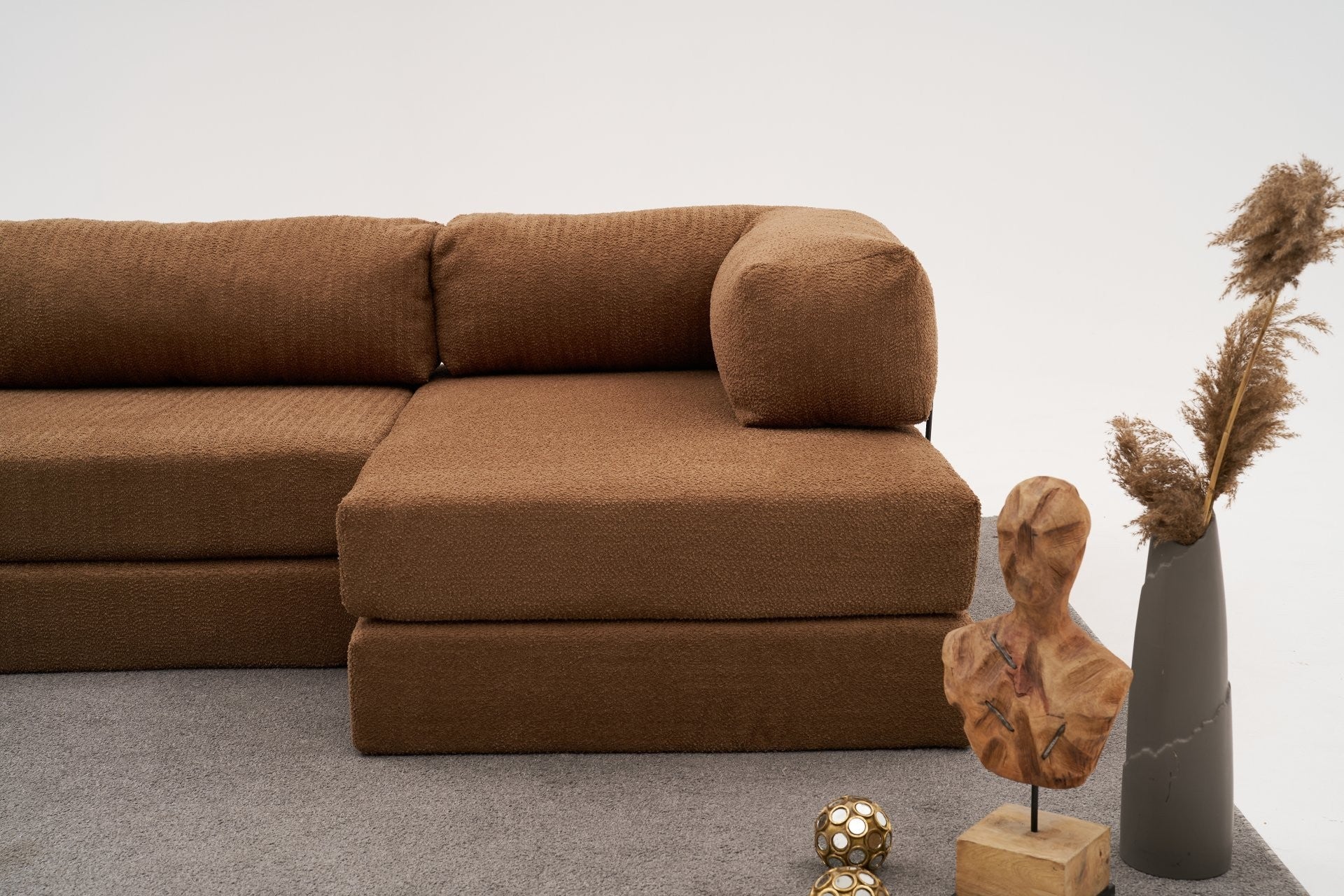 Sofá de Canto Comfort – Castanho – 290x75x95 cm | Tribo Home
