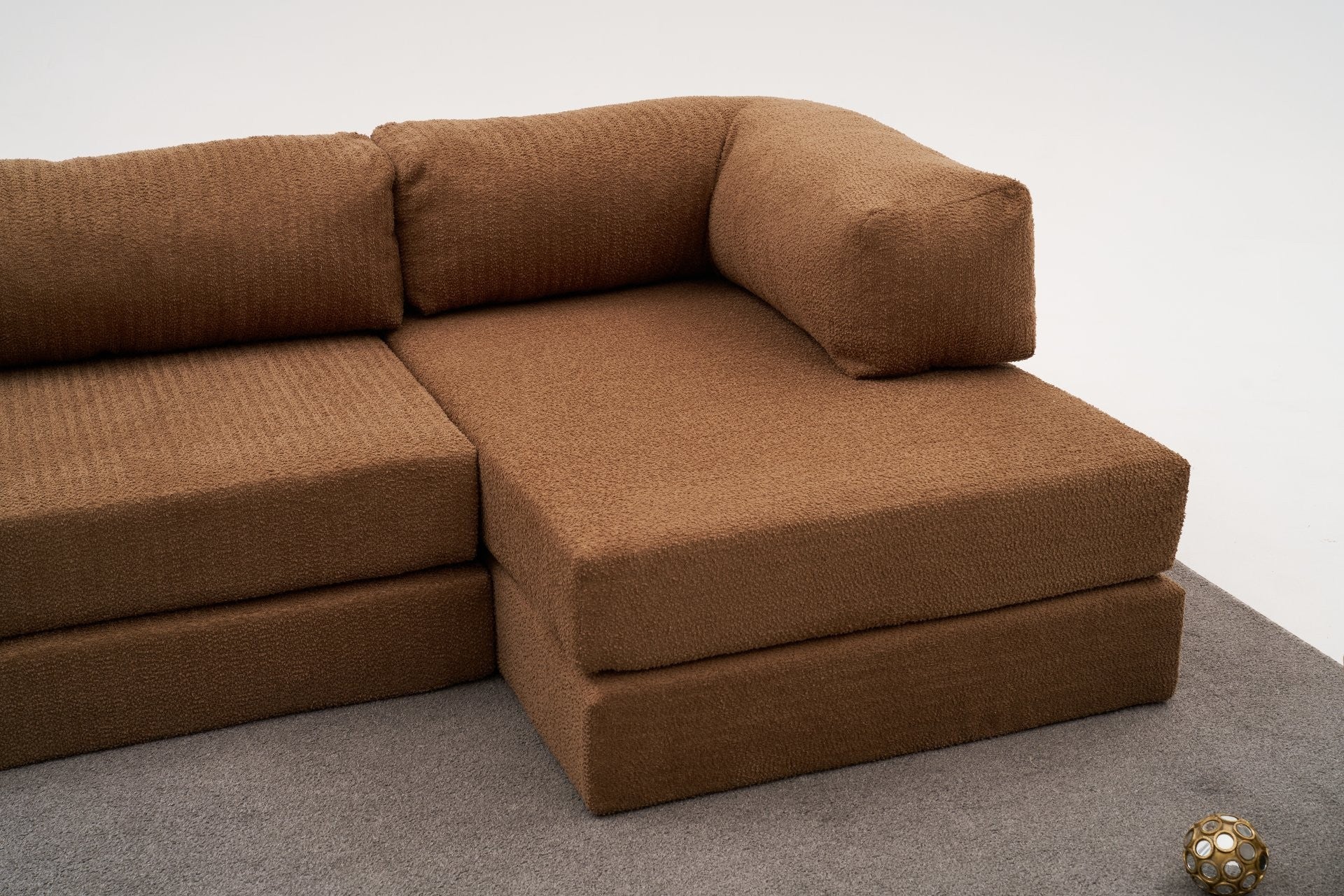 Sofá de Canto Comfort – Castanho – 290x75x95 cm | Tribo Home