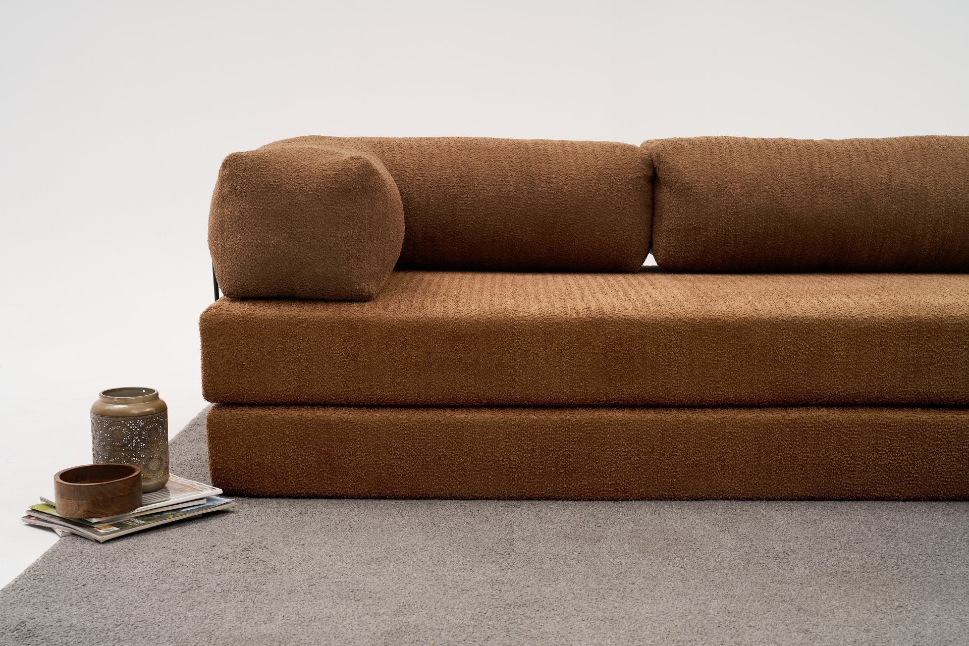 Sofá de Canto Comfort – Castanho – 290x75x95 cm | Tribo Home