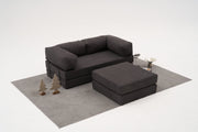 Sofá de canto elegante, tecido antracite, 190 x 95 x 75 cm | 100% chenille, ecológico, espuma macia 28 DNS | Perfeito para salas de estar modernas e relaxamento