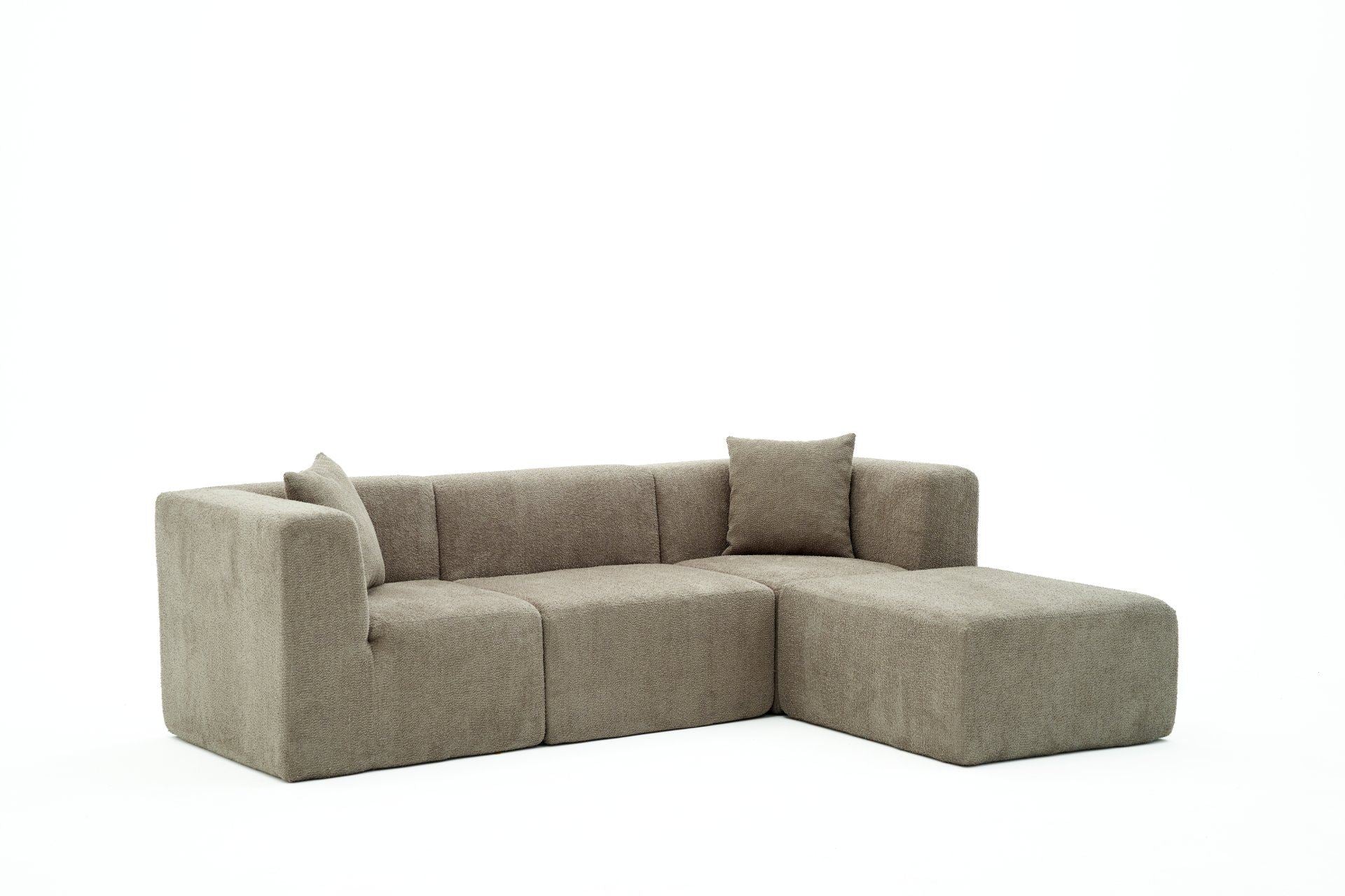 Sofá de Canto Raks – Cinzento – 245x70x85 cm | Tribo Home