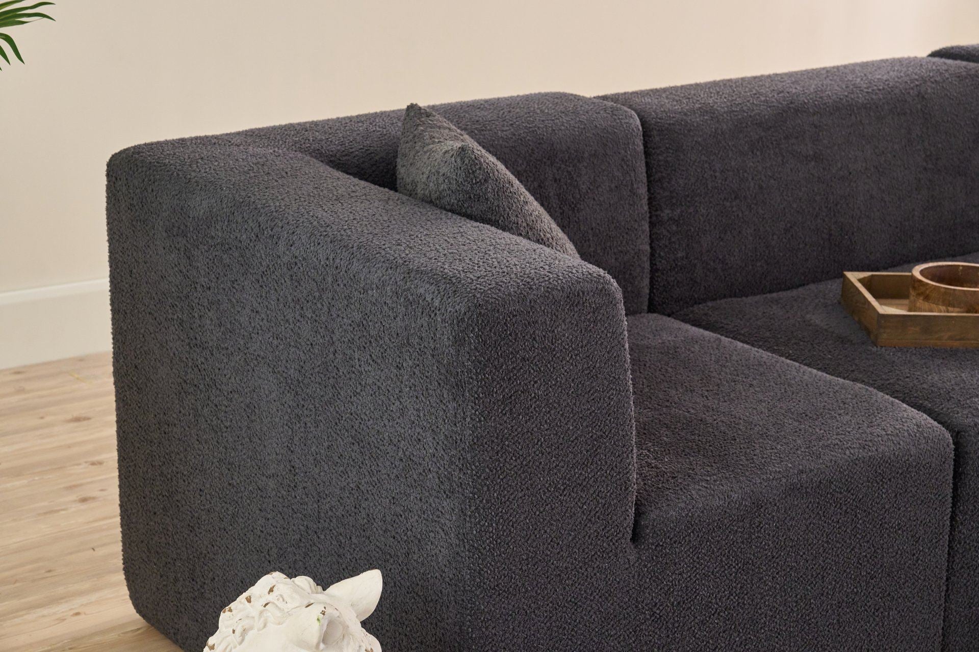 Sofá de Canto Raks – Antracite – 245x70x85 cm | Tribo Home
