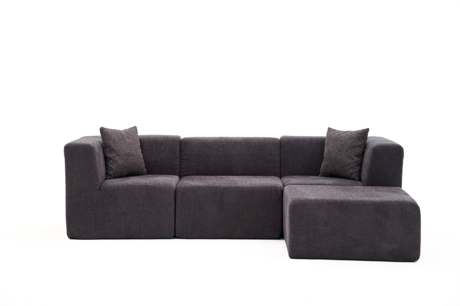 Sofá de Canto Raks – Antracite – 245x70x85 cm | Tribo Home