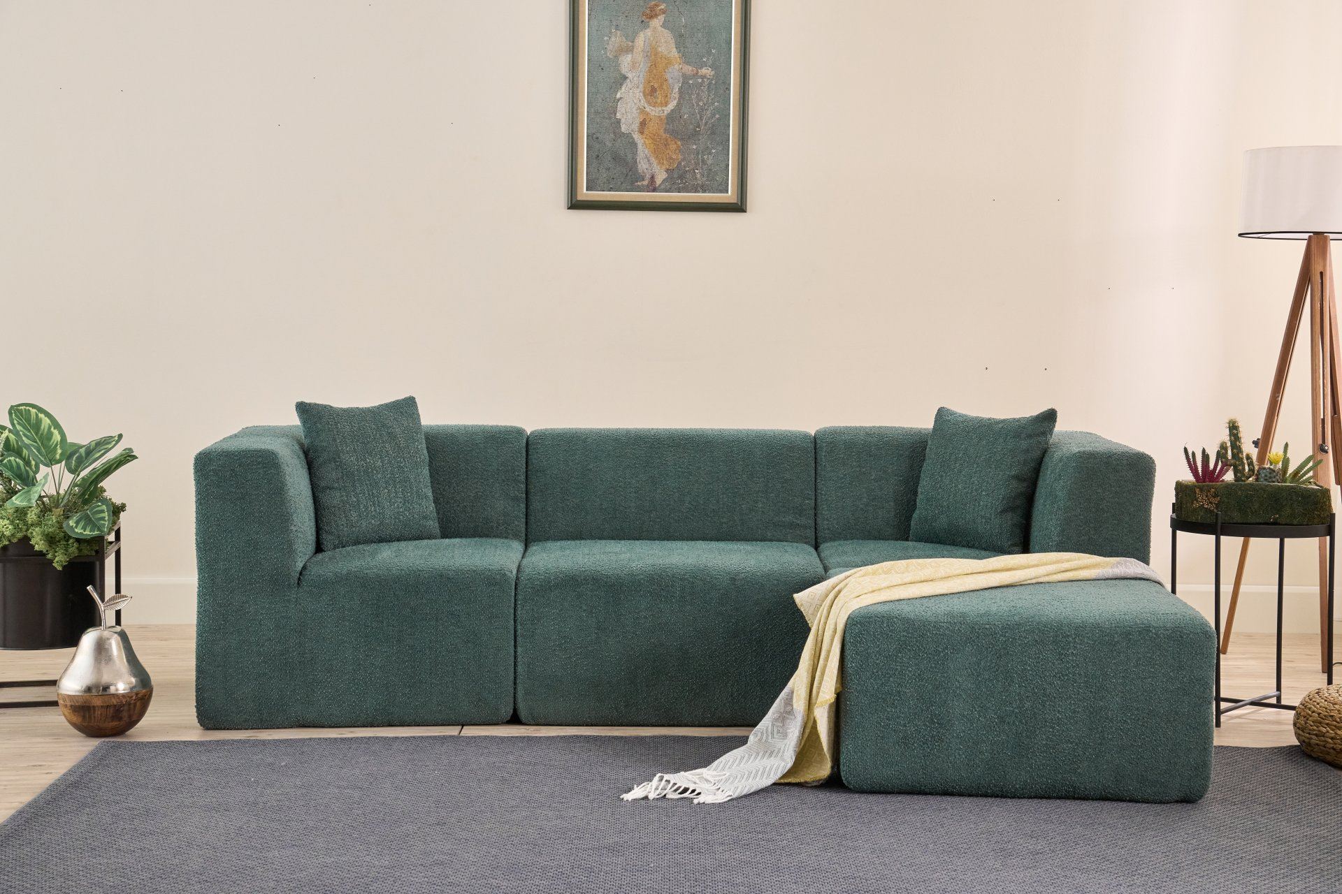 Sofá de Canto Raks – Verde – 245x70x85 cm | Tribo Home