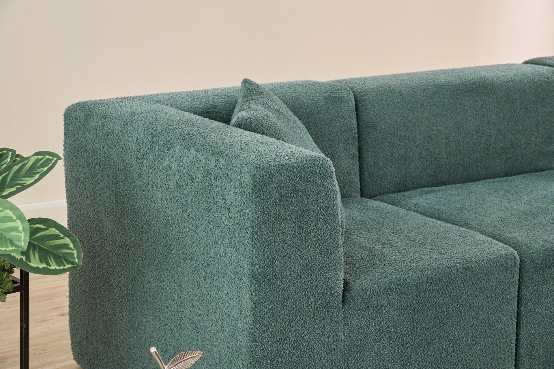 Sofá de Canto Raks – Verde – 245x70x85 cm | Tribo Home