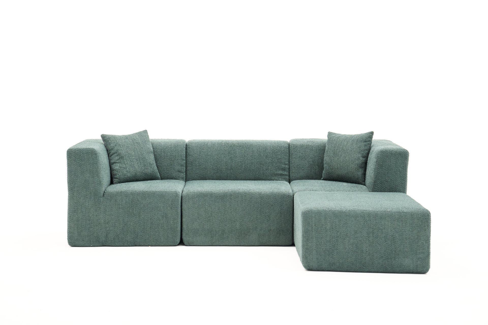 Sofá de Canto Raks – Verde – 245x70x85 cm | Tribo Home