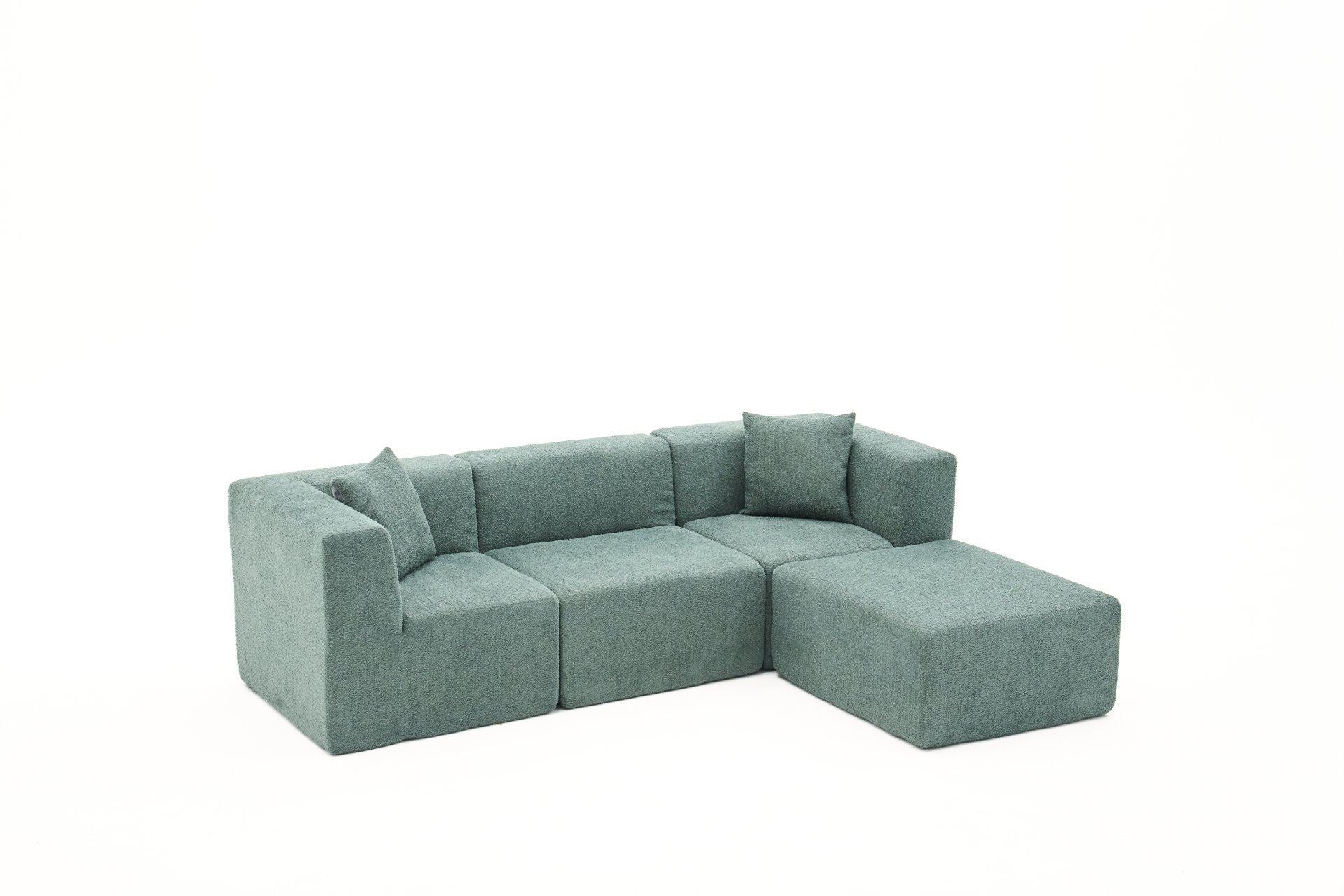 Sofá de Canto Raks – Verde – 245x70x85 cm | Tribo Home