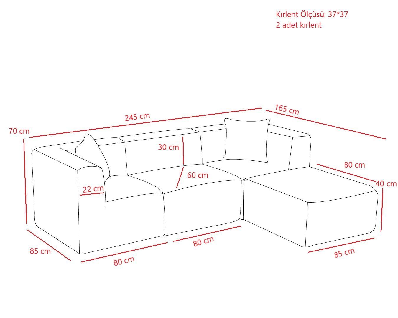 Sofá de Canto Raks – Verde – 245x70x85 cm | Tribo Home