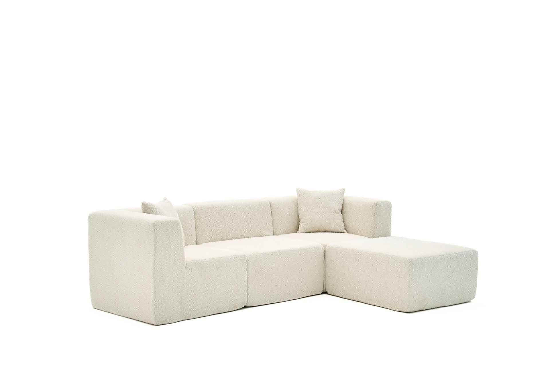 Sofá de Canto Raks – Creme – 245x70x85 cm | Tribo Home