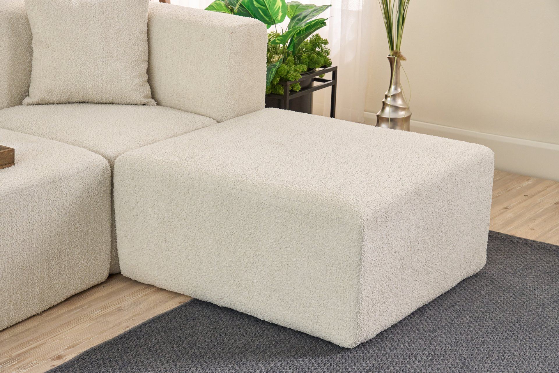 Sofá de Canto Raks – Creme – 245x70x85 cm | Tribo Home