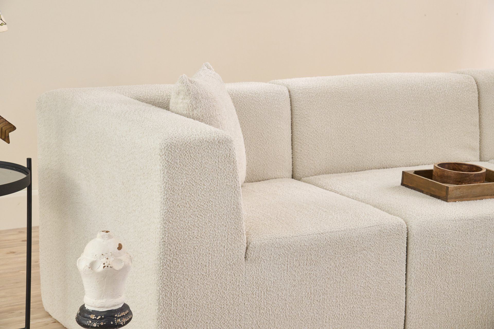 Sofá de Canto Raks – Creme – 245x70x85 cm | Tribo Home