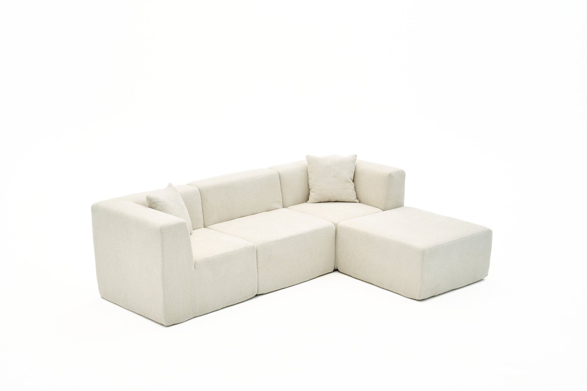 Sofá de Canto Raks – Creme – 245x70x85 cm | Tribo Home