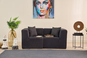 Sofá elegante de 2 lugares, antracite, 165 x 70 x 85 cm | Tecido 100% chenille, almofadas de espuma macia, ecológico, sem necessidade de montagem | Perfeito para espaços modernos