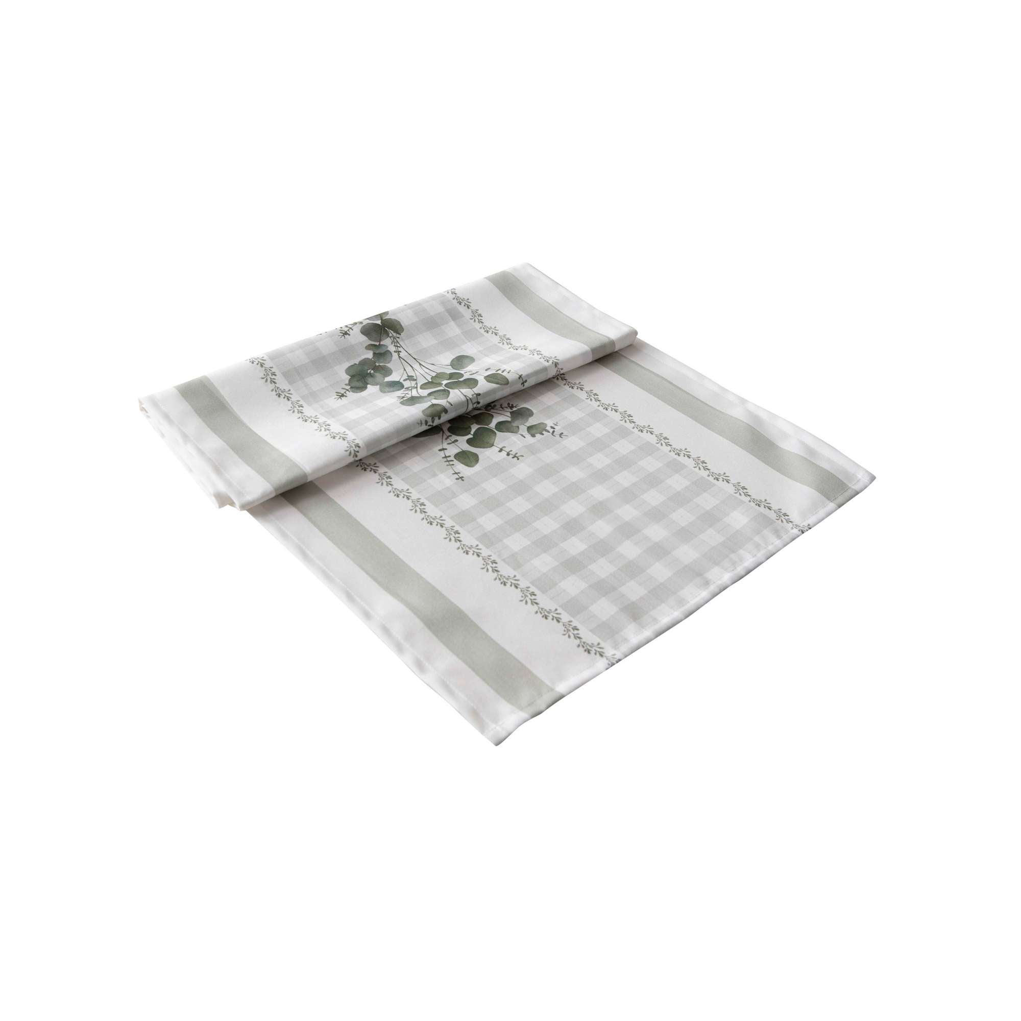 Caminho de Algodão – 50 x 150 cm – Verde e Branco