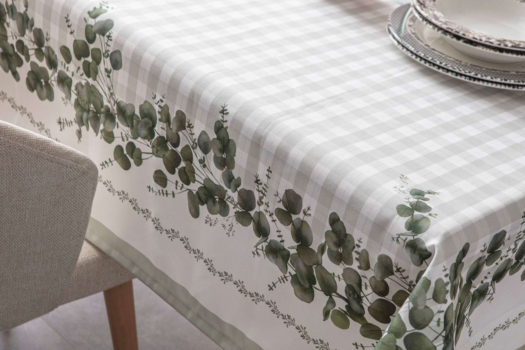 Toalha de mesa-Eucalyptus-Verde
Branco