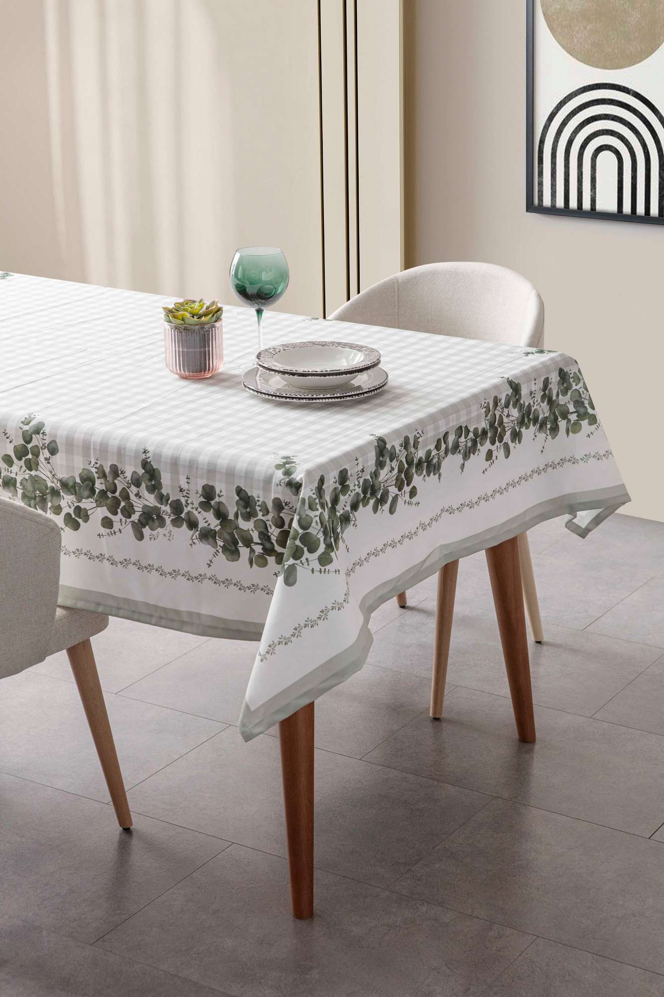 Toalha de mesa-Eucalyptus-Verde
Branco