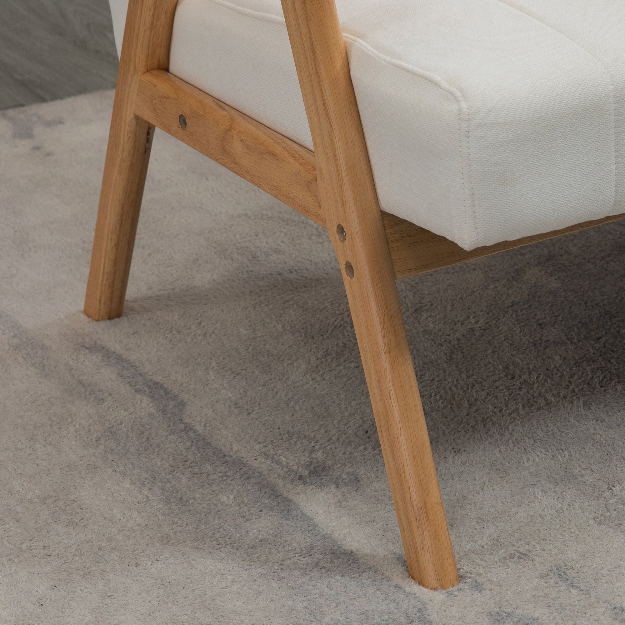Sofá de 2 Lugares 126x74x82 cm - Cor Creme Branco