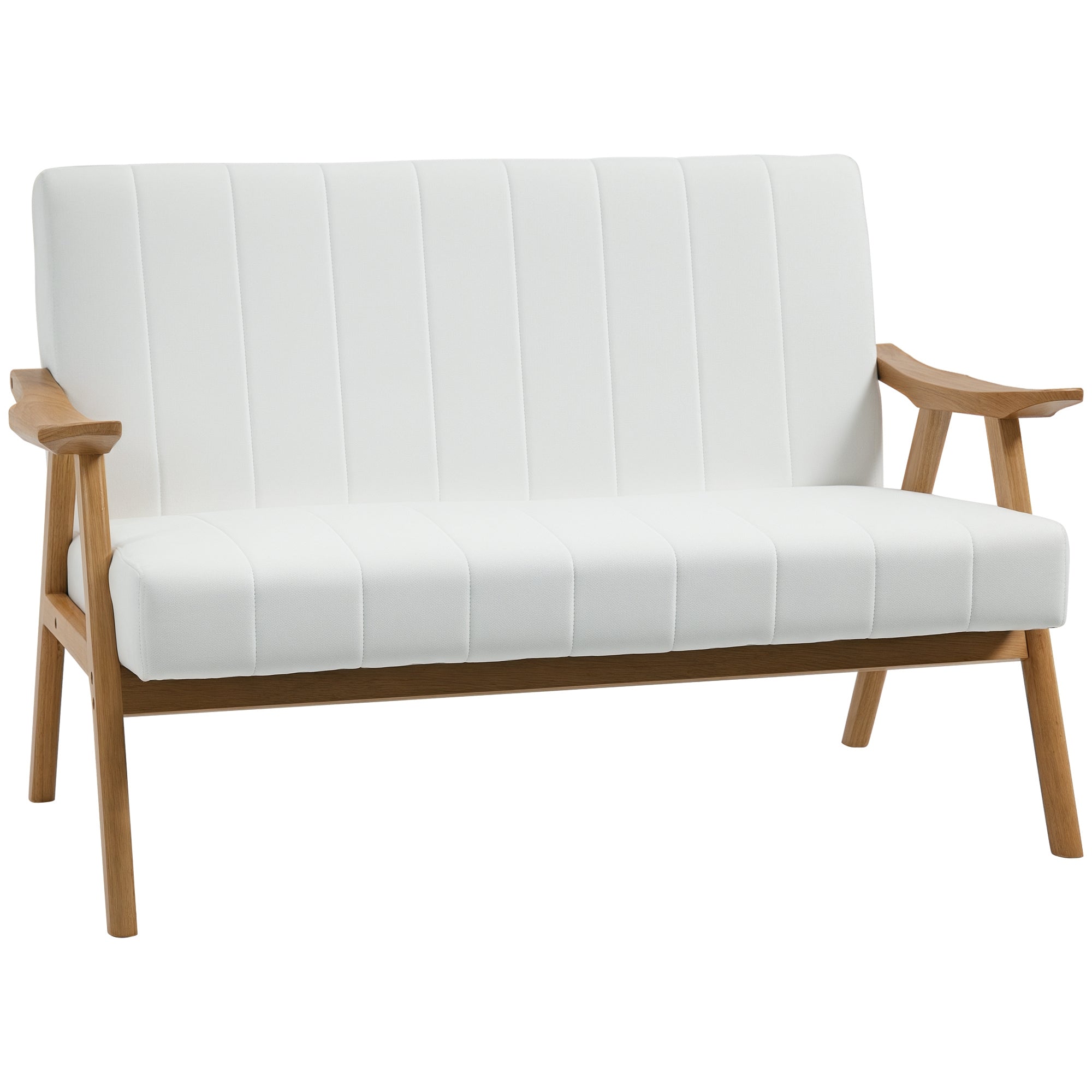 Sofá de 2 Lugares 126x74x82 cm - Cor Creme Branco