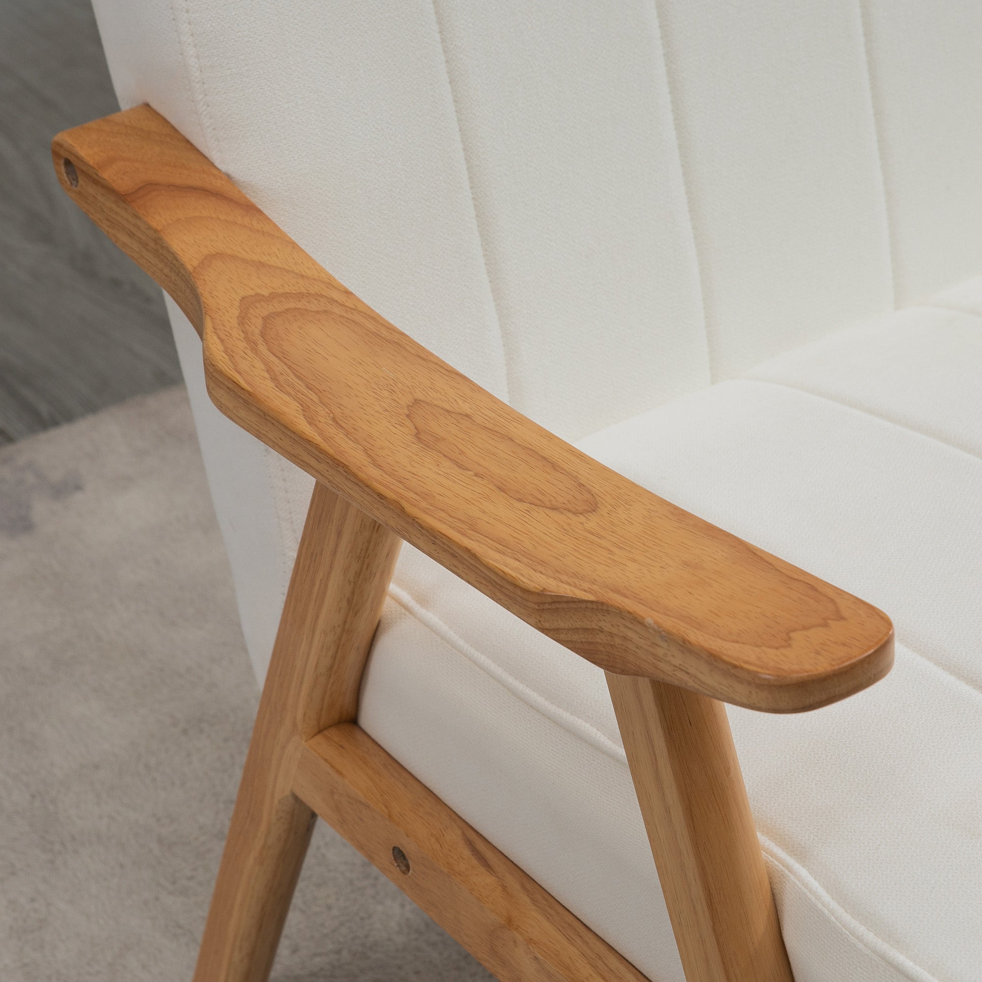Sofá de 2 Lugares 126x74x82 cm - Cor Creme Branco