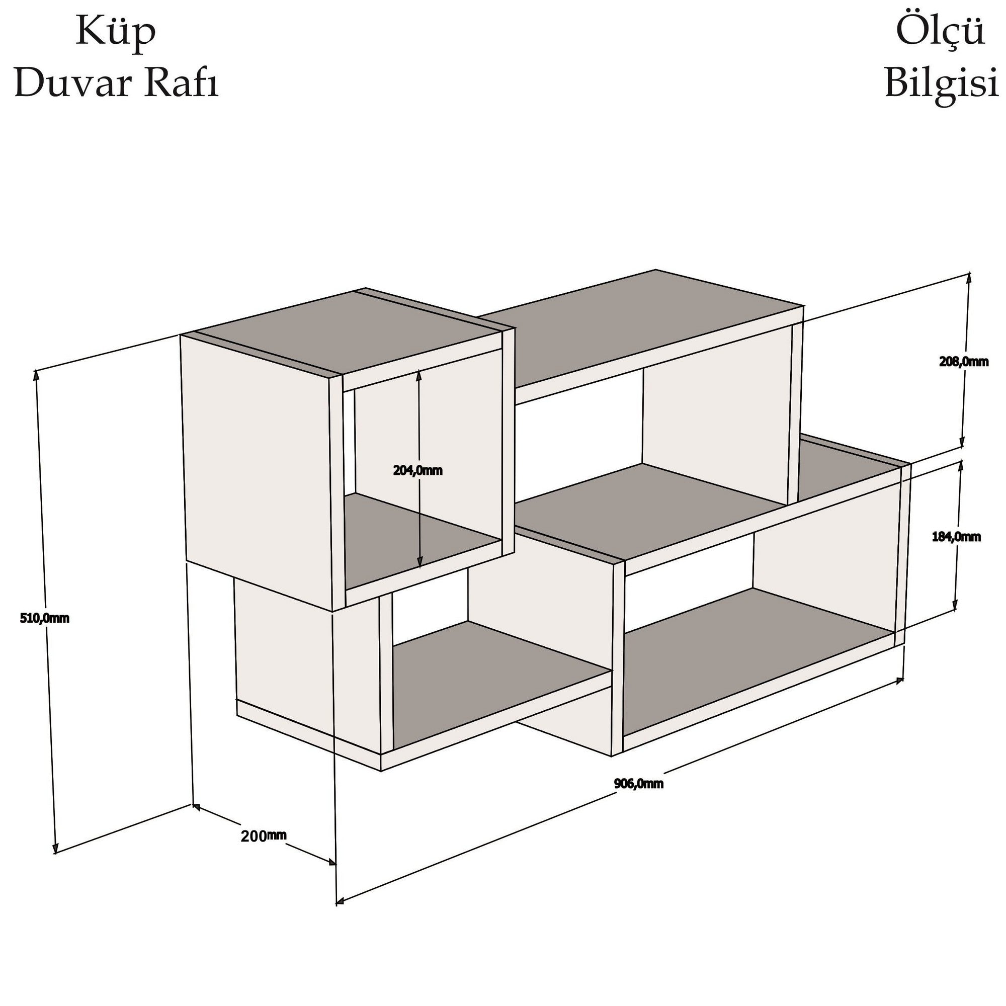 Prateleira de parede moderna, branca e nogueira, 90,6 x 51 x 20 cm | Painel de partículas 100% revestido de melamina, 18 mm de espessura | Solução de armazenamento elegante e funcional para qualquer ambiente