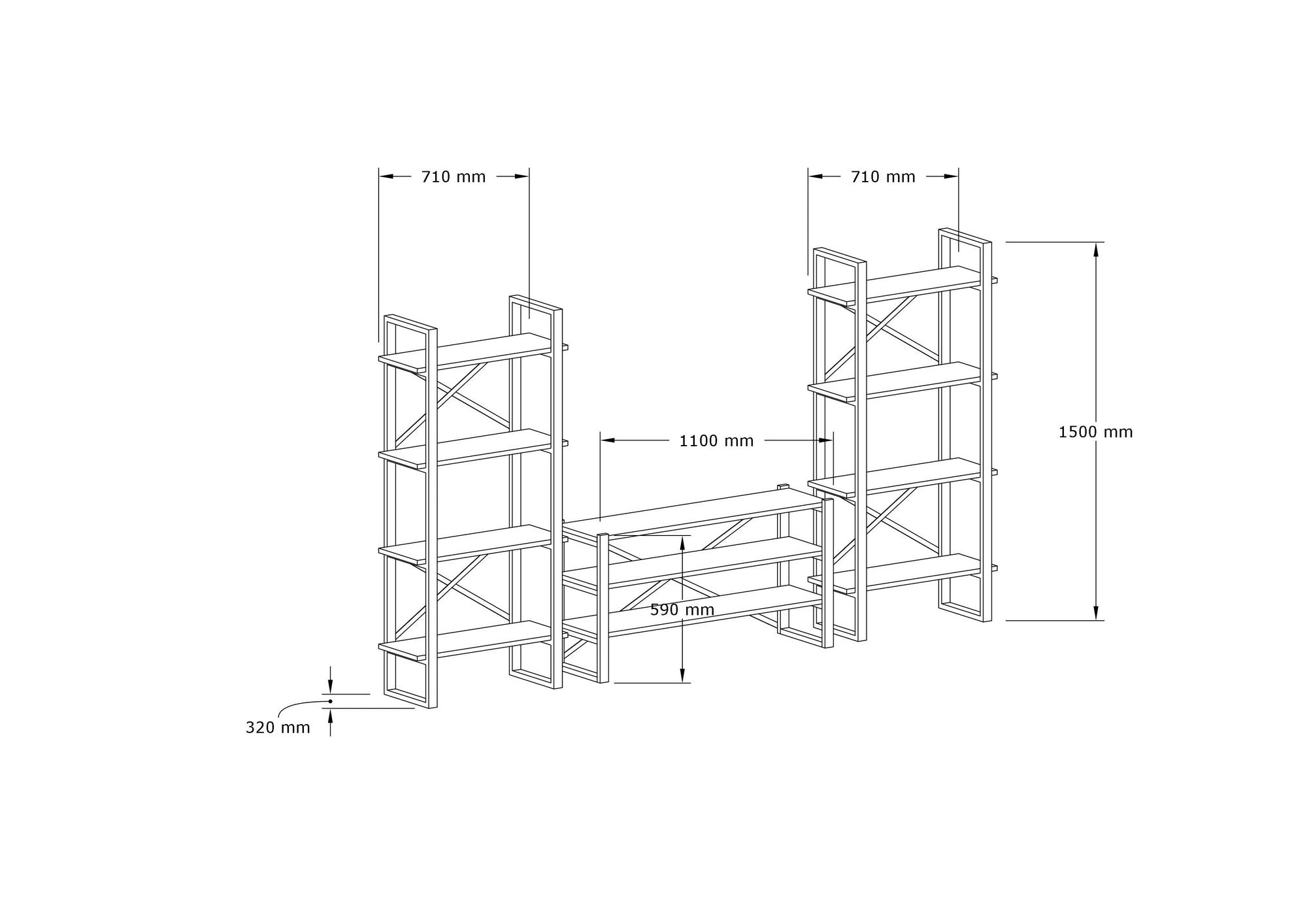 Móvel de TV – 120 cm x 58,5 cm x 32 cm – Branco – Painel de partículas revestido a melamina