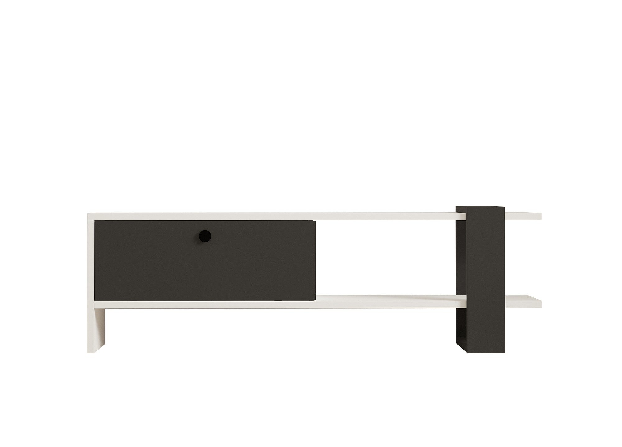 Suporte de TV elegante com várias prateleiras, antracite e branco, 120 x 36,8 x 25 cm | Painel de partículas 100% revestido de melamina, 18 mm de espessura | Ideal para salas de estar modernas
