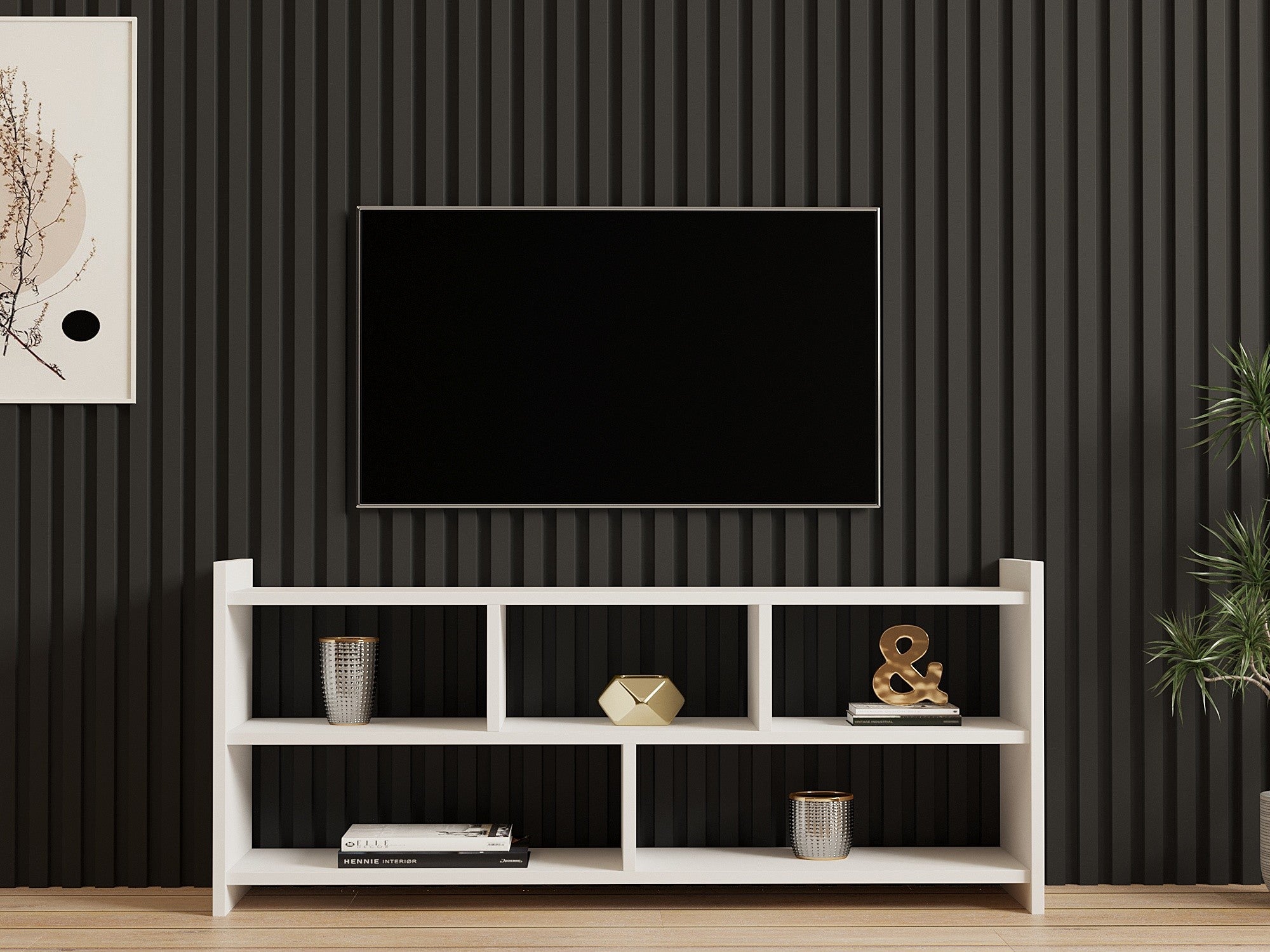 Móvel de TV – 117,5cm x 55cm x 28cm – Branco – MDF