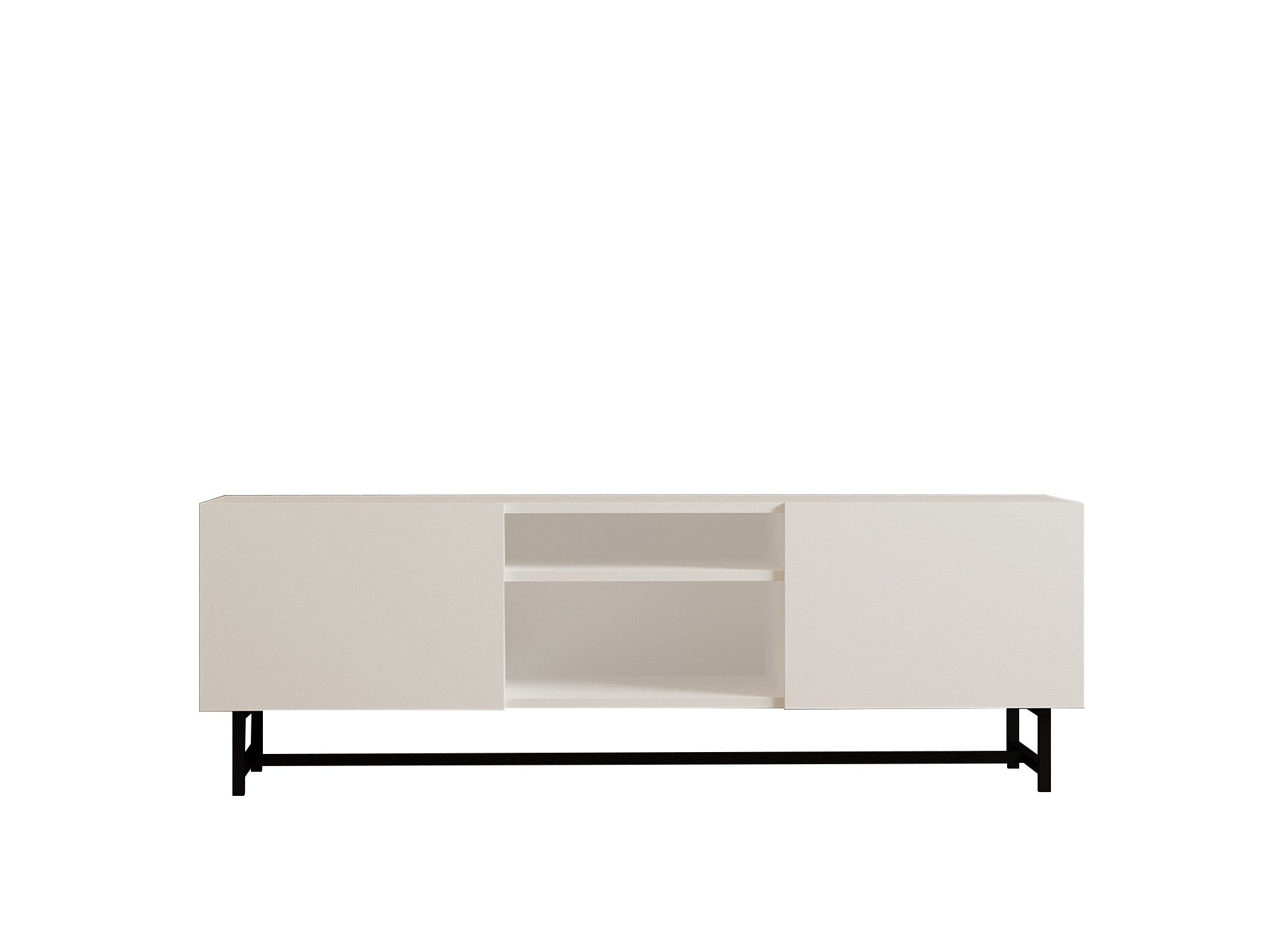 Móvel de TV – 150 cm x 50 cm x 36,8 cm – Branco – Painel de partículas revestido a melamina