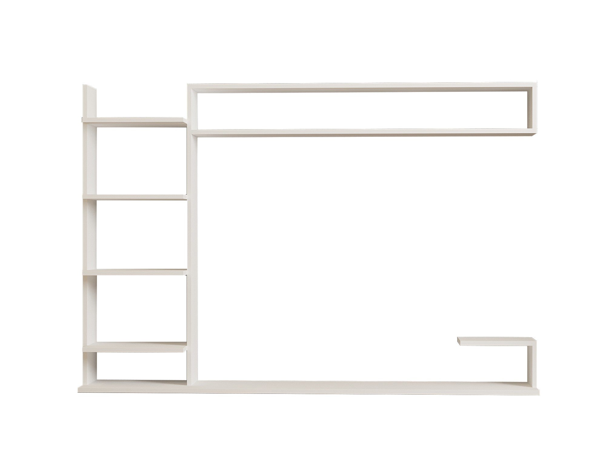 Móvel de TV – 180 cm x 121.8 cm x 29.6 cm – Branco – Painel de partículas revestido a melamina