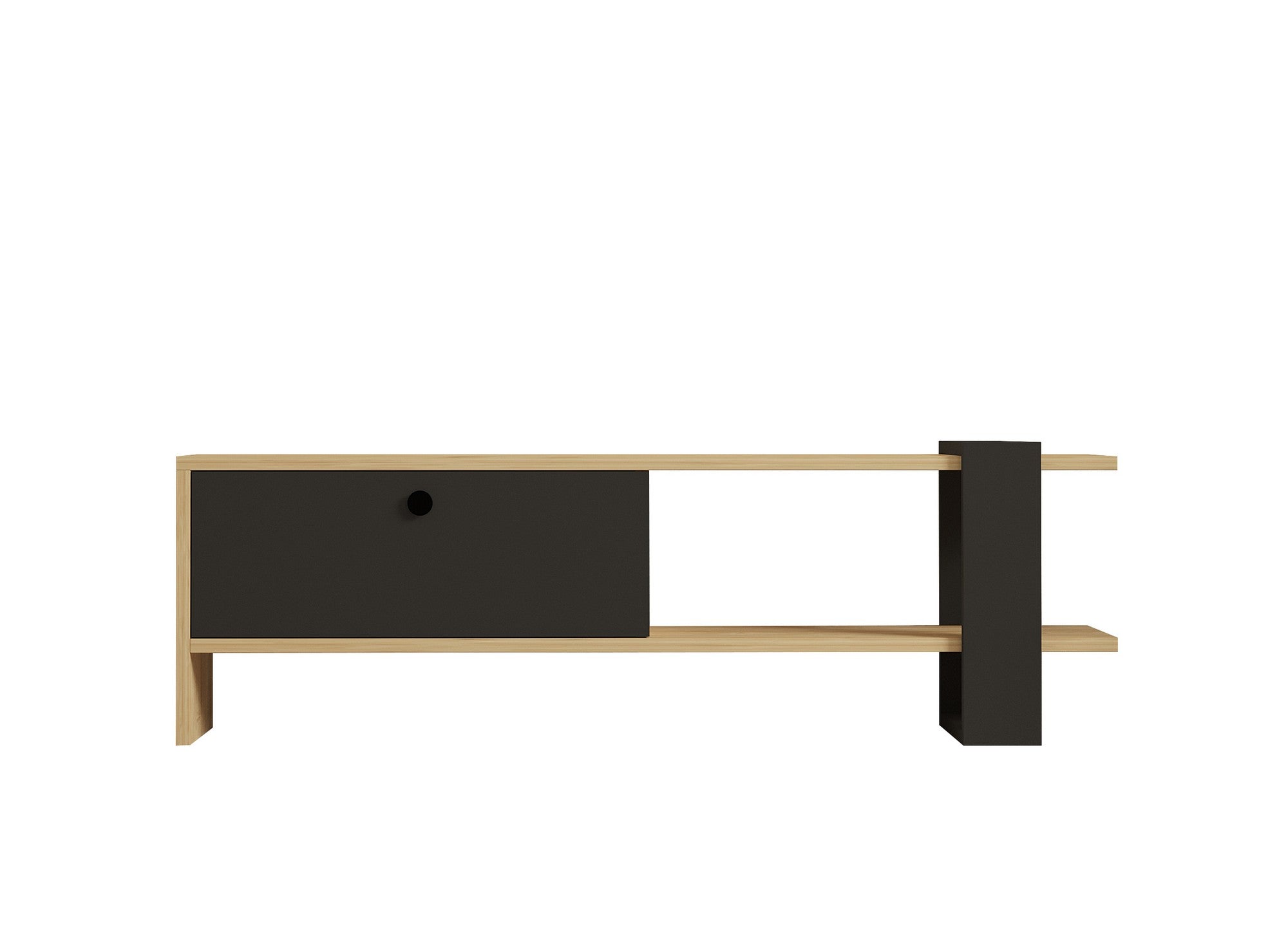 Suporte de TV escandinavo, antracite e carvalho, 120 x 36,8 x 25 cm | Painel de partículas 100% revestido de melamina, 18 mm de espessura | Design elegante e funcional para salas de estar modernas