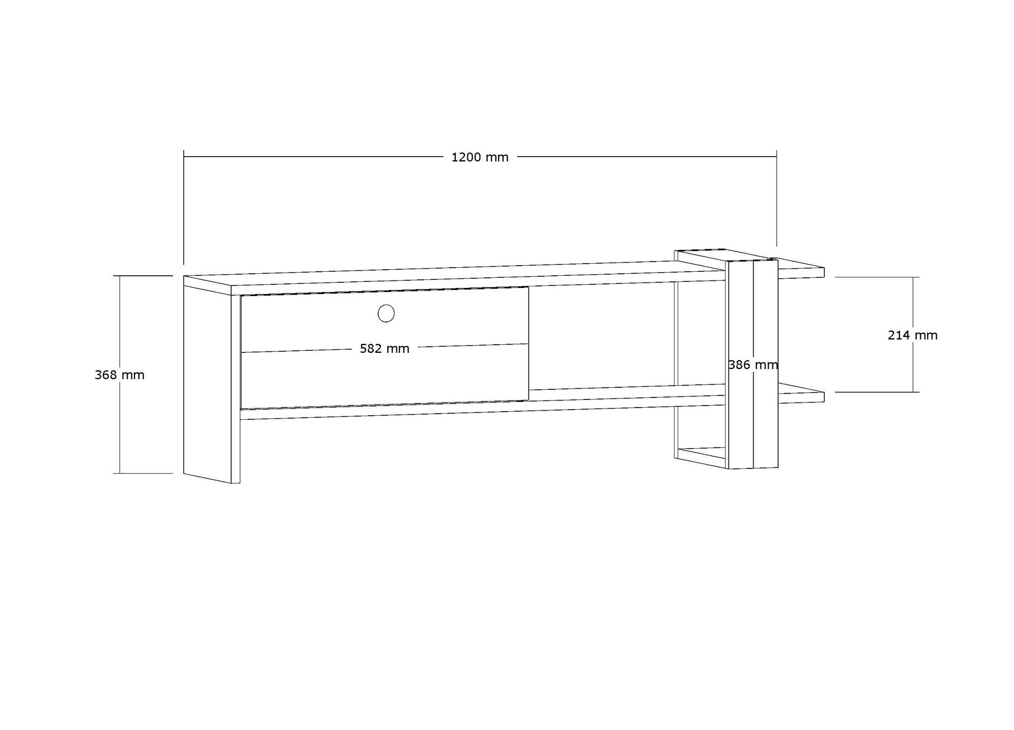 Suporte de TV escandinavo, antracite e carvalho, 120 x 36,8 x 25 cm | Painel de partículas 100% revestido de melamina, 18 mm de espessura | Design elegante e funcional para salas de estar modernas