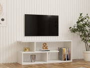 Móvel de TV escandinavo – 100 cm x 40 cm x 29,6 cm – Branco – Painel de partículas