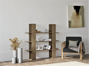 Estante escandinava – 120 x 120 x 23,2 cm – nogueira – painel de partículas revestido a melamina