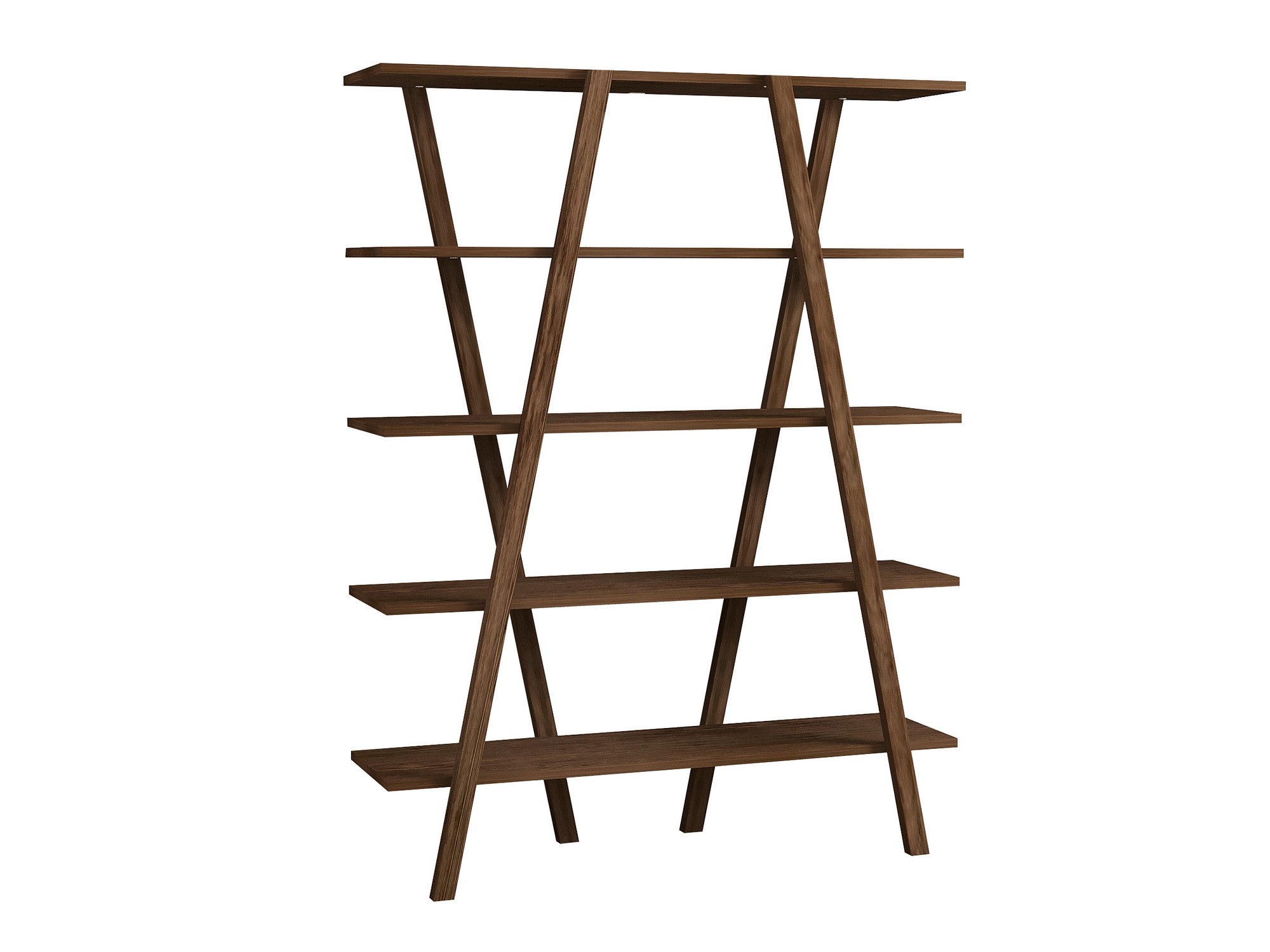 Estante de livros – 115 cm x 144 cm x 29,5 cm – Nogueira – 100% madeira de pinho