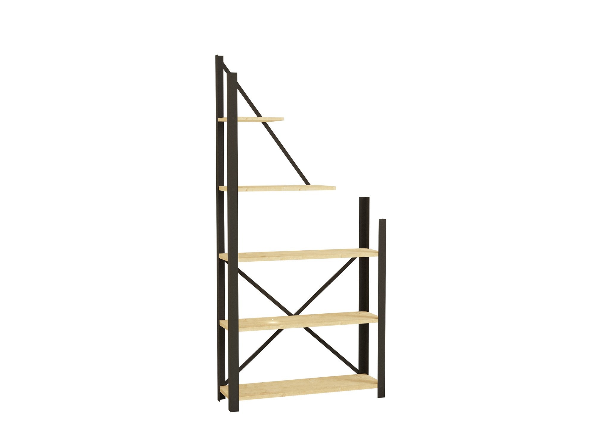 Estante de livros – 80 cm x 169.5 cm x 24 cm – Preto e Safira – Painel de partículas revestido a melamina