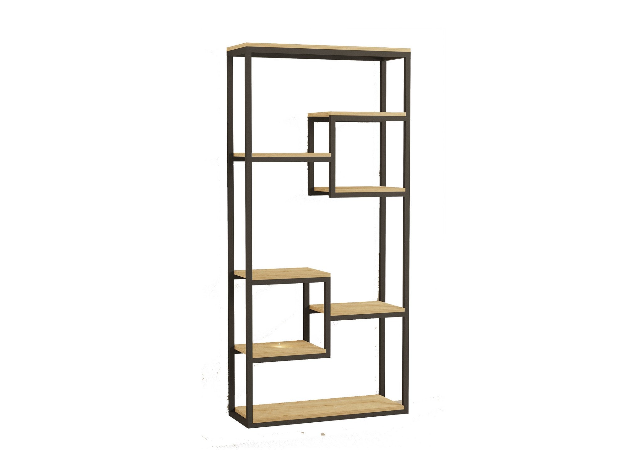 Estante de livros – 85 cm x 182 cm x 29 cm – Preto e Safira – Painéis de partículas revestidos a melamina