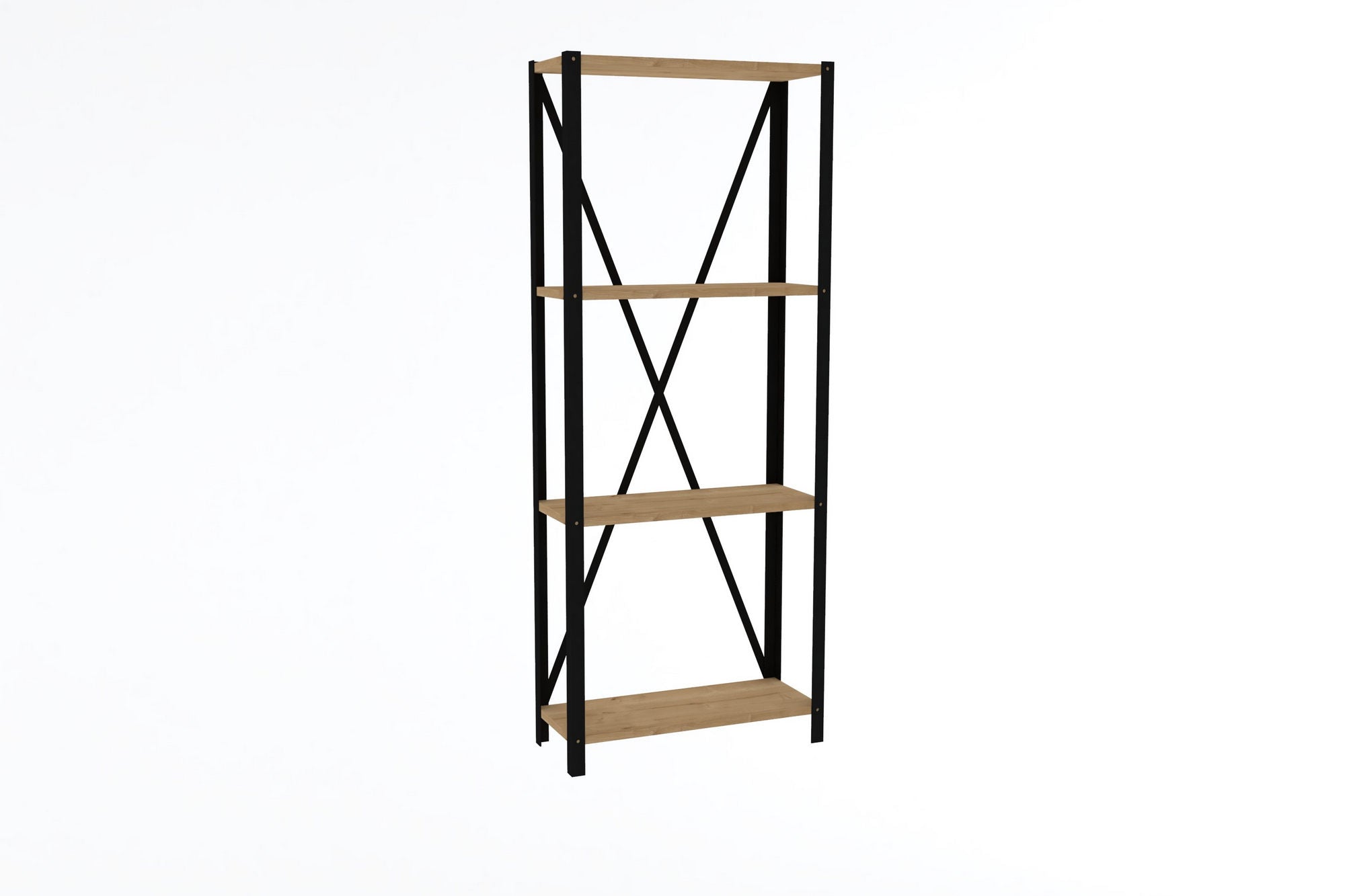 Estante de livros – 60 cm x 149.5 cm x 29 cm – Preto e Safira – Melamina