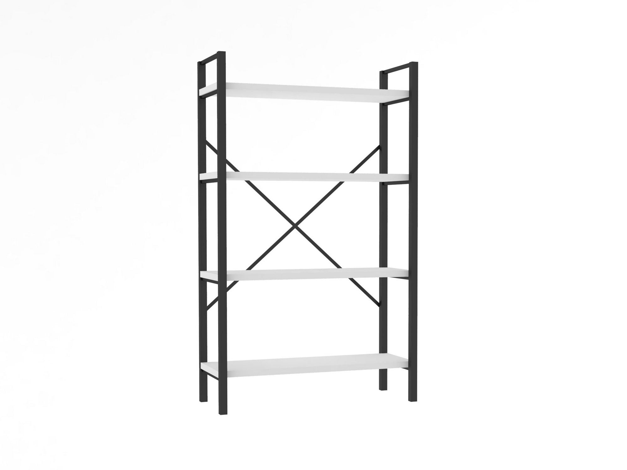 Estante de livros – 60 cm x 100 cm x 24 cm – Branco e Preto – Painéis de partículas revestidos a melamina