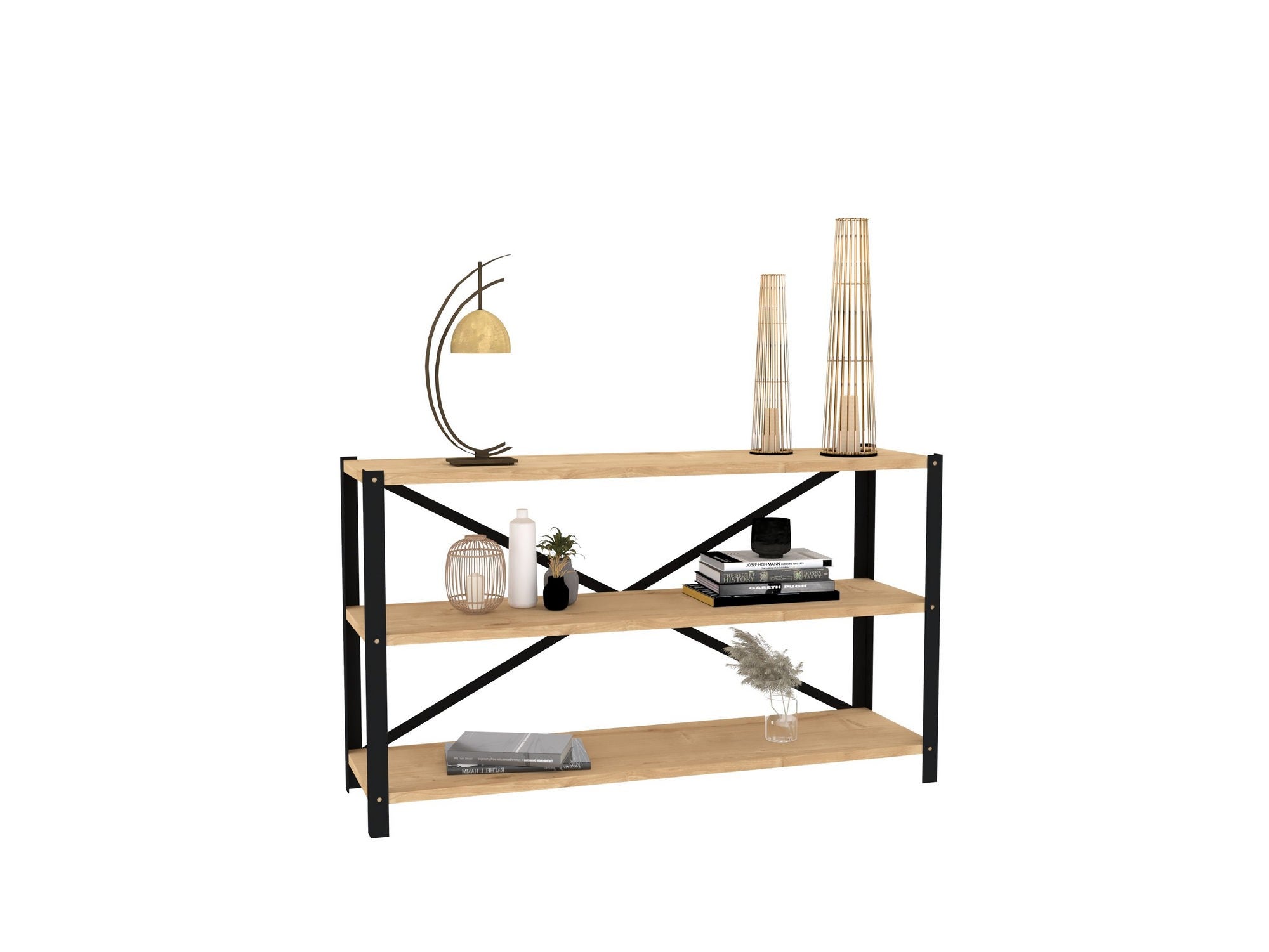 Estante de livros – 103 cm x 60 cm x 29,5 cm – Safira – Aglomerado e Metal