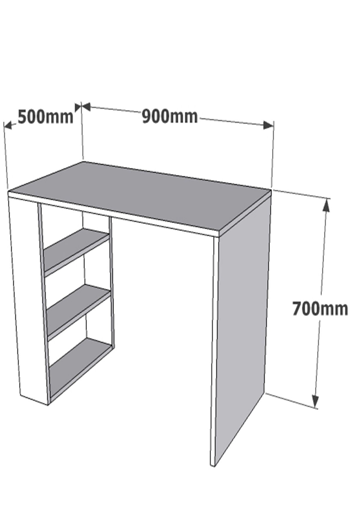 Secretária Escandinava – 90 x 70 x 50 cm – Nogueira – Painel de Partículas Revestido em Melamina