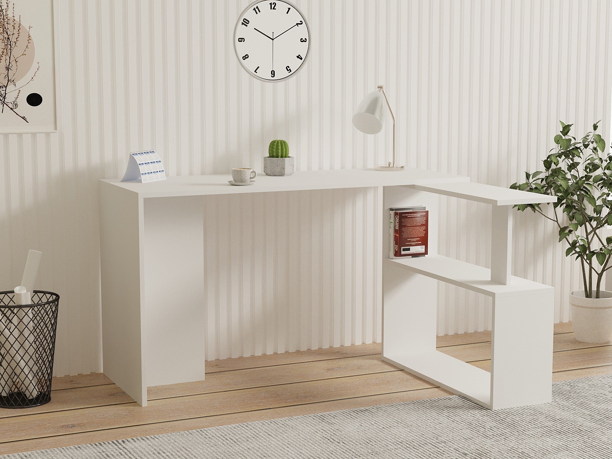 Secretária – 130 cm – Branca – Painel de Partículas revestido a Melamina