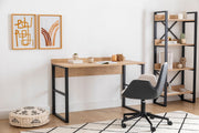 Secretária Multiuso – 112 x 78,8 x 60 cm – Safira e Preto – MDF revestido em melamina e estrutura de metal