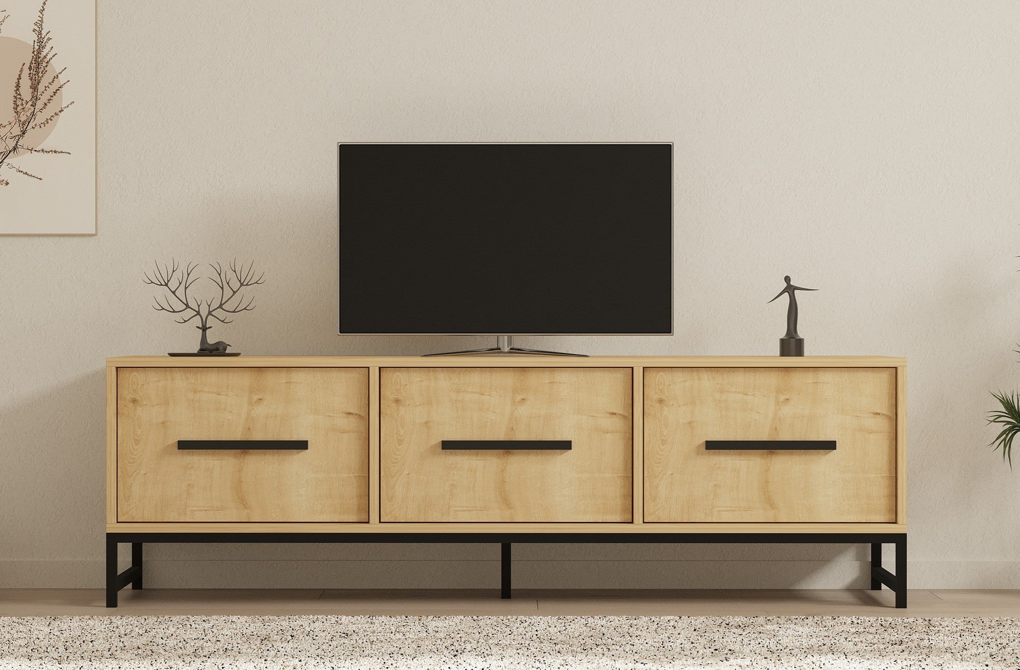 Móvel de TV – 160 cm x 50 cm x 40 cm – Carvalho Safira – Melamina