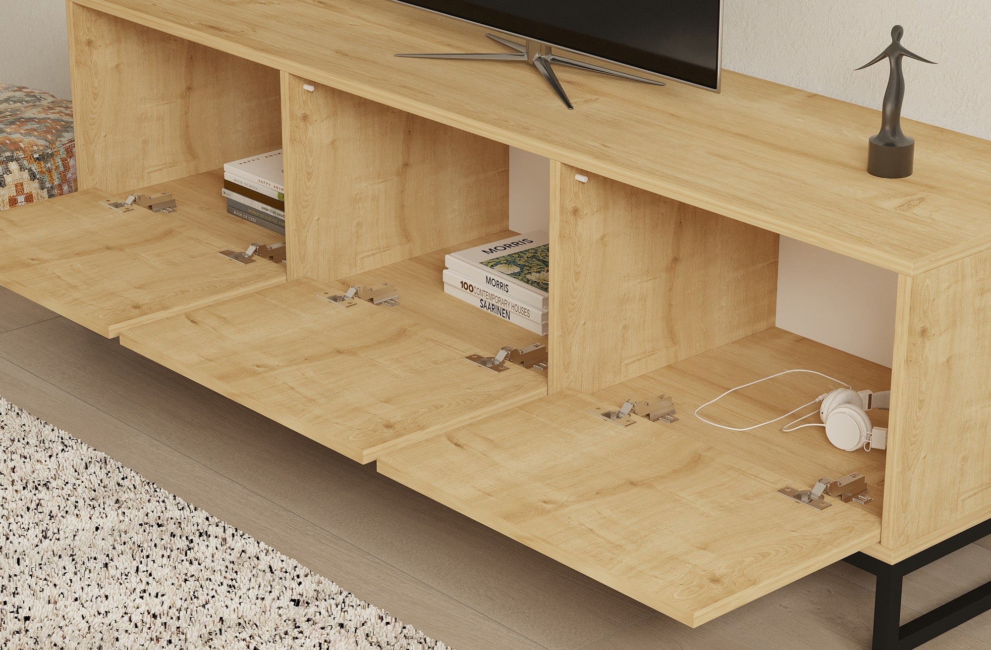 Móvel de TV – 160 cm x 50 cm x 40 cm – Carvalho Safira – Melamina